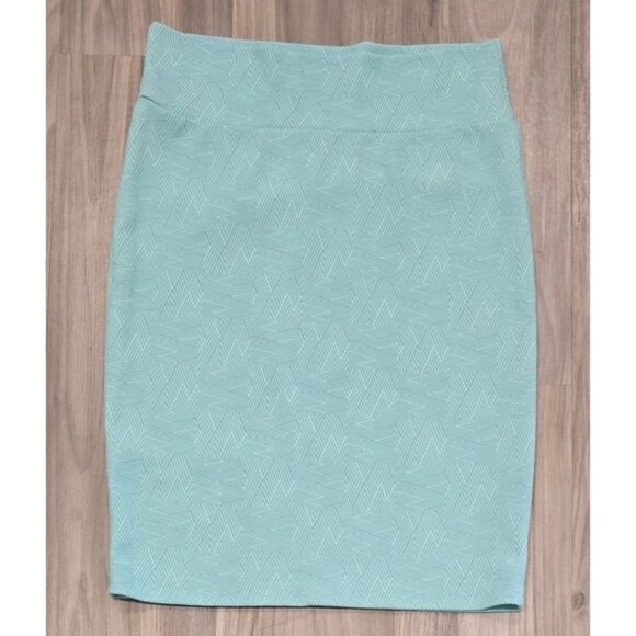 LuLaRoe Light Blue Patterned Skirt Size Large - Picture 1 of 6